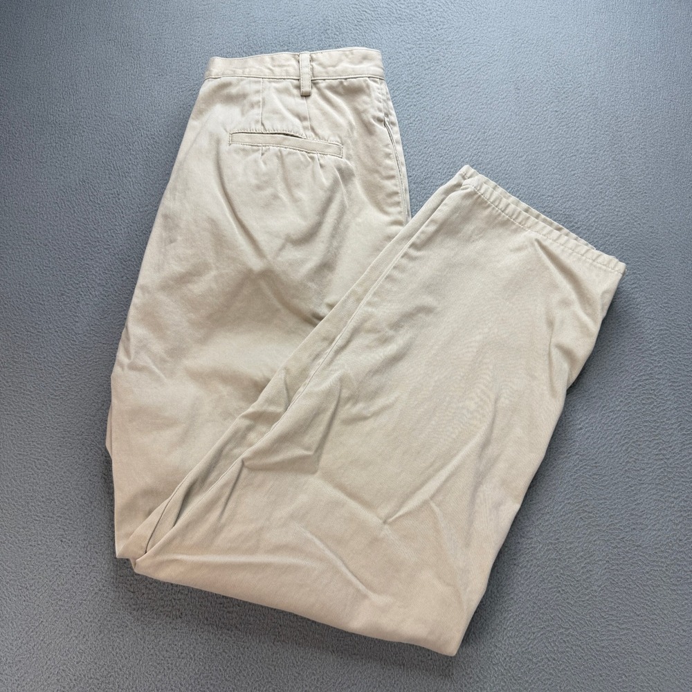 Pendleton Chino Pants Womens 12 Petite Khaki Cotton Straight Leg Trousers Casual